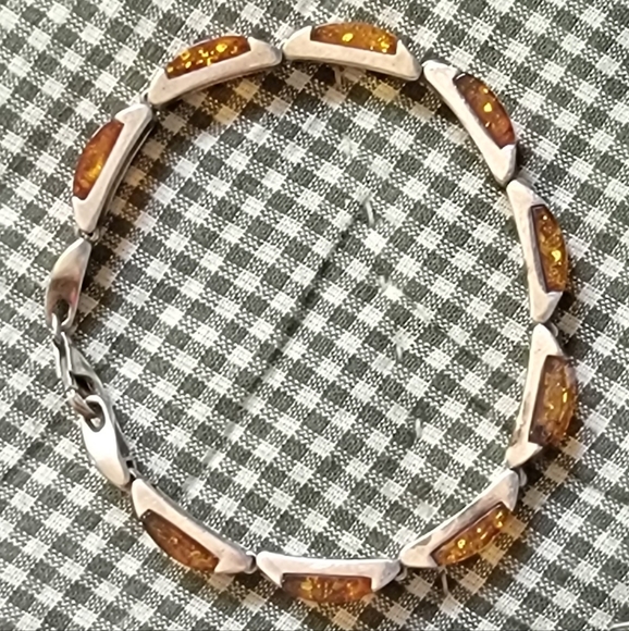 COPY - 🍂Vintage Sterling Silver Baltic Amber Bracelet - Picture 6 of 8